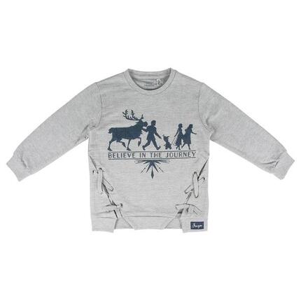 Sweat-shirt enfant La Reine des Neiges en coton doux avec intérieur brossé, rose