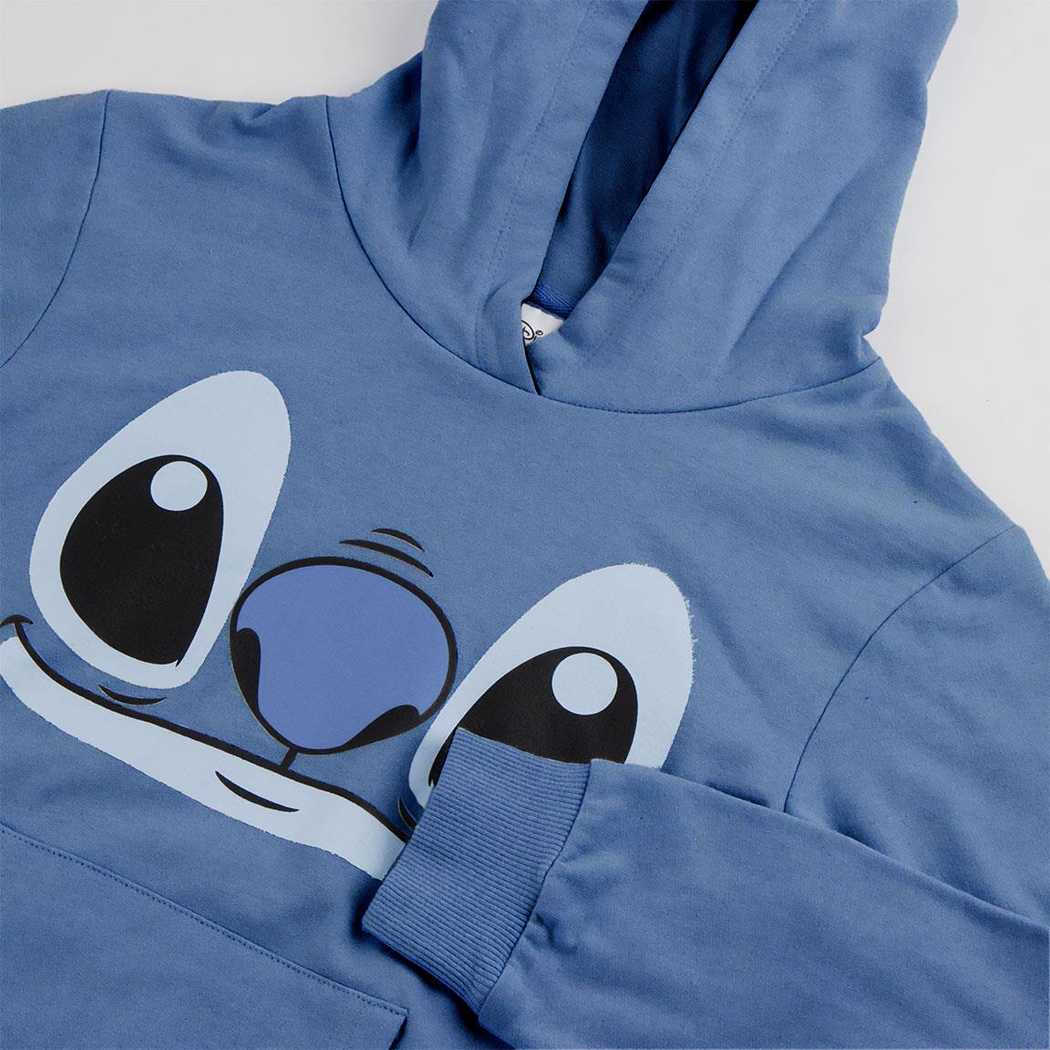 Sweat à capuche Stitch pour enfants, en coton doux et peluche, bleu 3/3