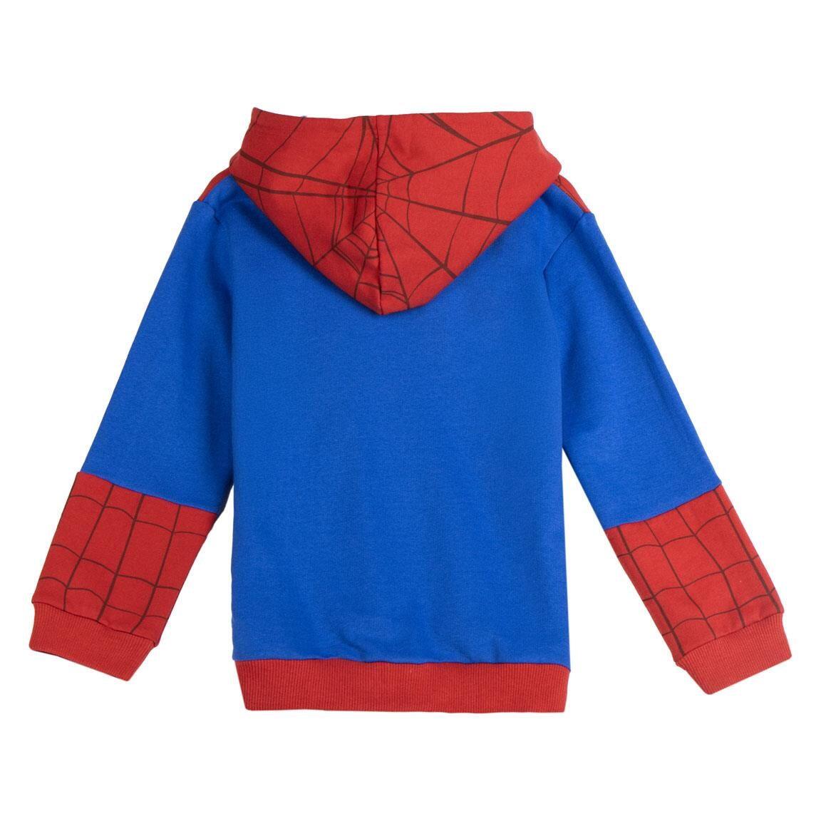 Sweat à capuche Spiderman pour enfants avec fermeture éclair en coton rouge 2/5