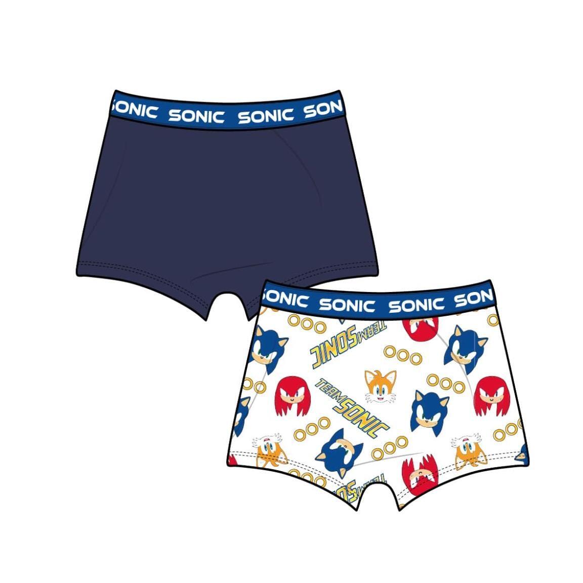 Conjunto de Cuecas Boxer Infantis Sonic, Multicoloridas, em Algodão Elástico 4/4