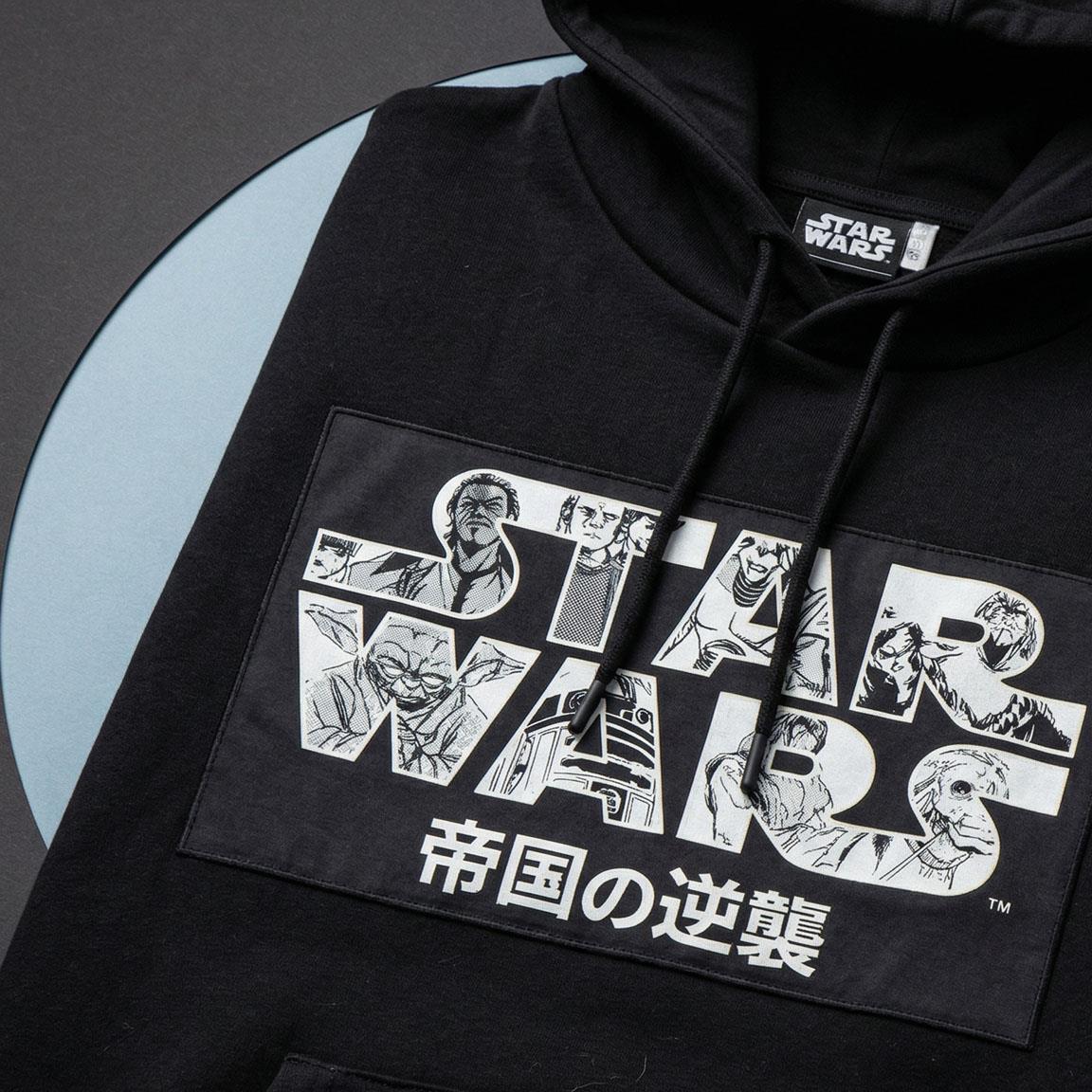 Moletom adulto Star Wars com bolso canguru, algodão macio, preto 3/6