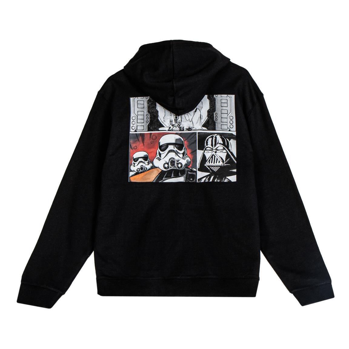 Moletom adulto Star Wars com bolso canguru, algodão macio, preto 2/6