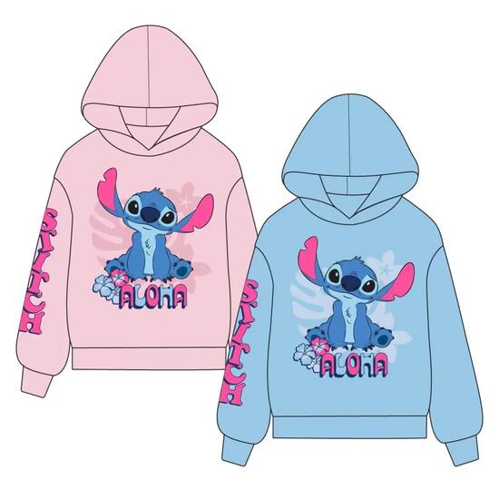 Sweat à capuche Stitch pour enfants en polaire douce et brossée bleue