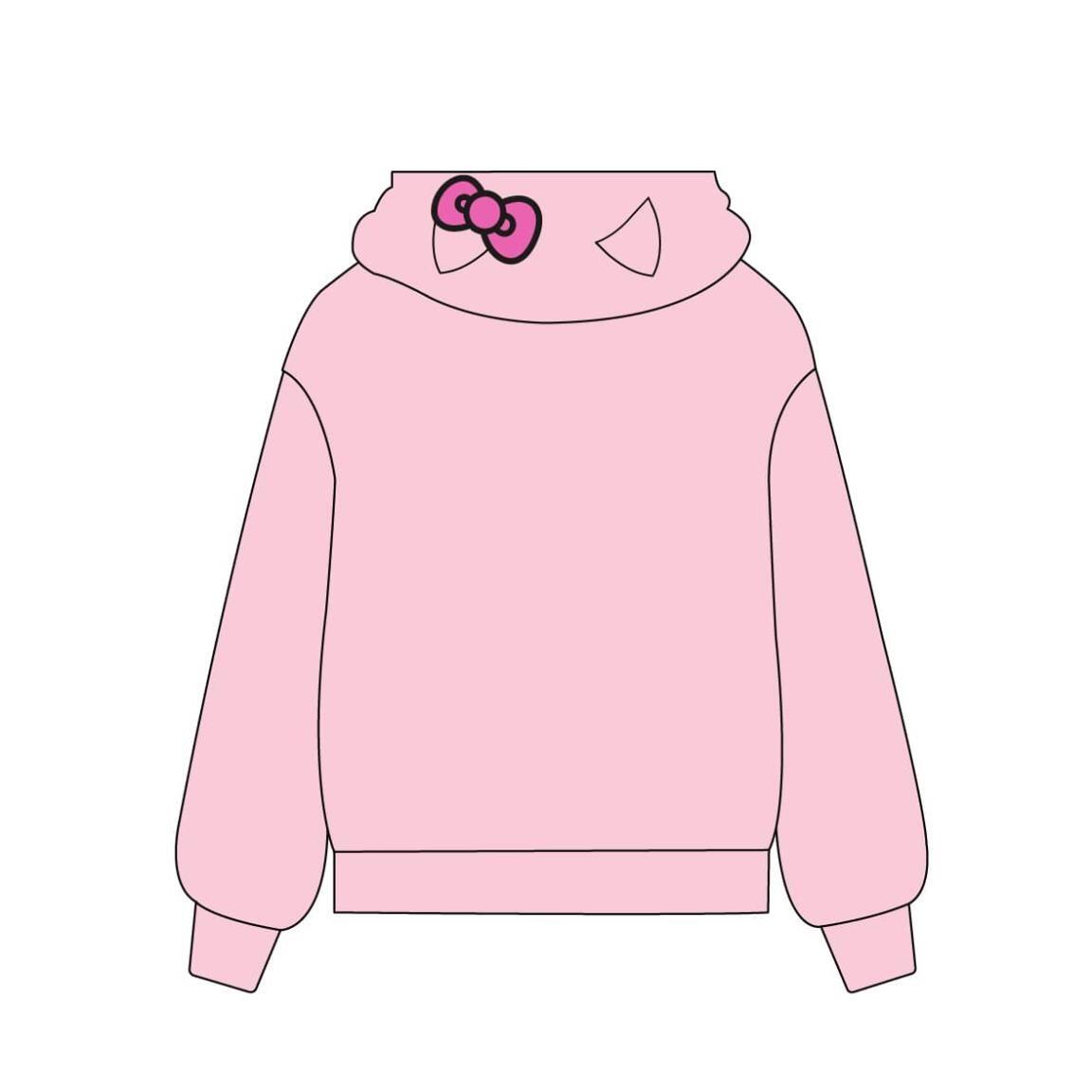 Sudadera Infantil Hello Kitty de Felpa Suave con Capucha y Cremallera Rosa 4/7