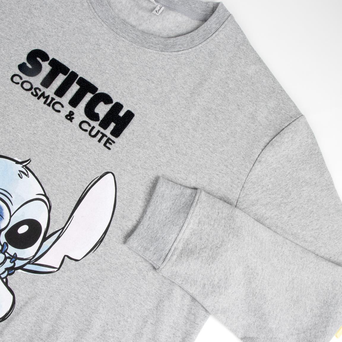 Kinder-Sweatshirt mit Stickerei, French-Terry-Fleece, weiche Baumwolle, Grau 3/3