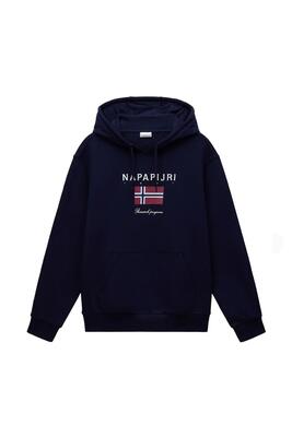 Felpa - Uomo - Cappuccio tasca a marsupio - Bese - Blu