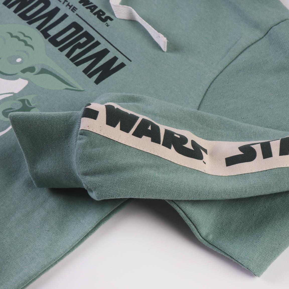 Sweat à capuche enfant The Mandalorian, en coton doux, vert 4/5