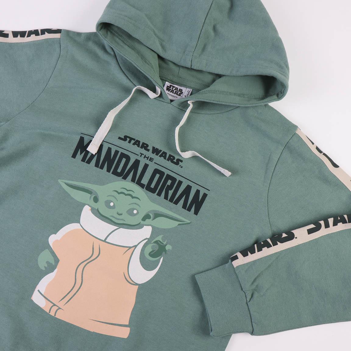 Sweat à capuche enfant The Mandalorian, en coton doux, vert 3/5