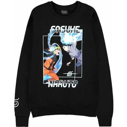Sweat-shirt enfant en coton Naruto Sasuke avec imprimé noir sur le devant