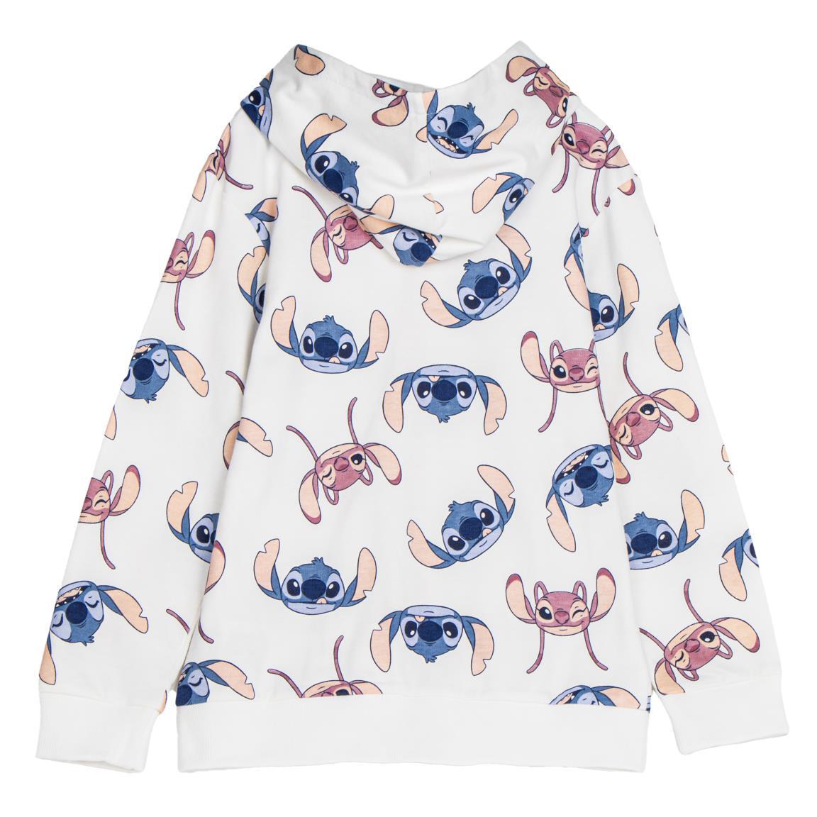 Stitch Kinder-Sweatshirt mit Reißverschluss aus hellblauer 2/3