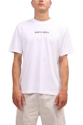 North sails - t-shirt voor mannen met lineair logo, maat 3xl, kleur wit