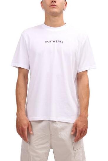 NORTH SAILS – Männer-T-Shirt mit linearem Logo, Größe XL, Farbe Weiß