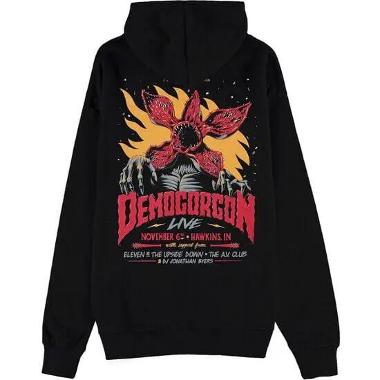 Moletom com capuz Stranger Things Demogorgon para adultos com zíper, preto 3/3