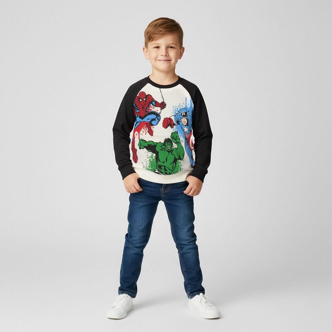 Sweat-shirt enfant Avengers en coton doux avec imprimé beige 4/6