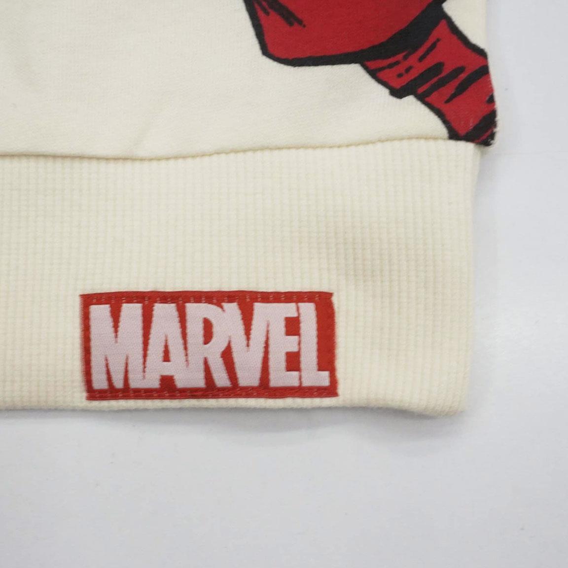 Sweat-shirt enfant Avengers en coton doux avec imprimé beige 3/6