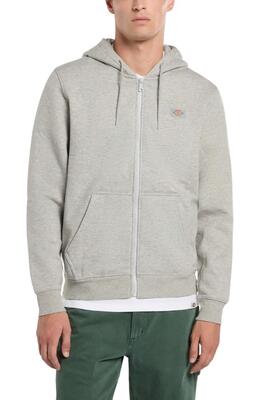 Sweater met rits - sportswear - heren - oakport - capuchon, zakken - lichtgrijs