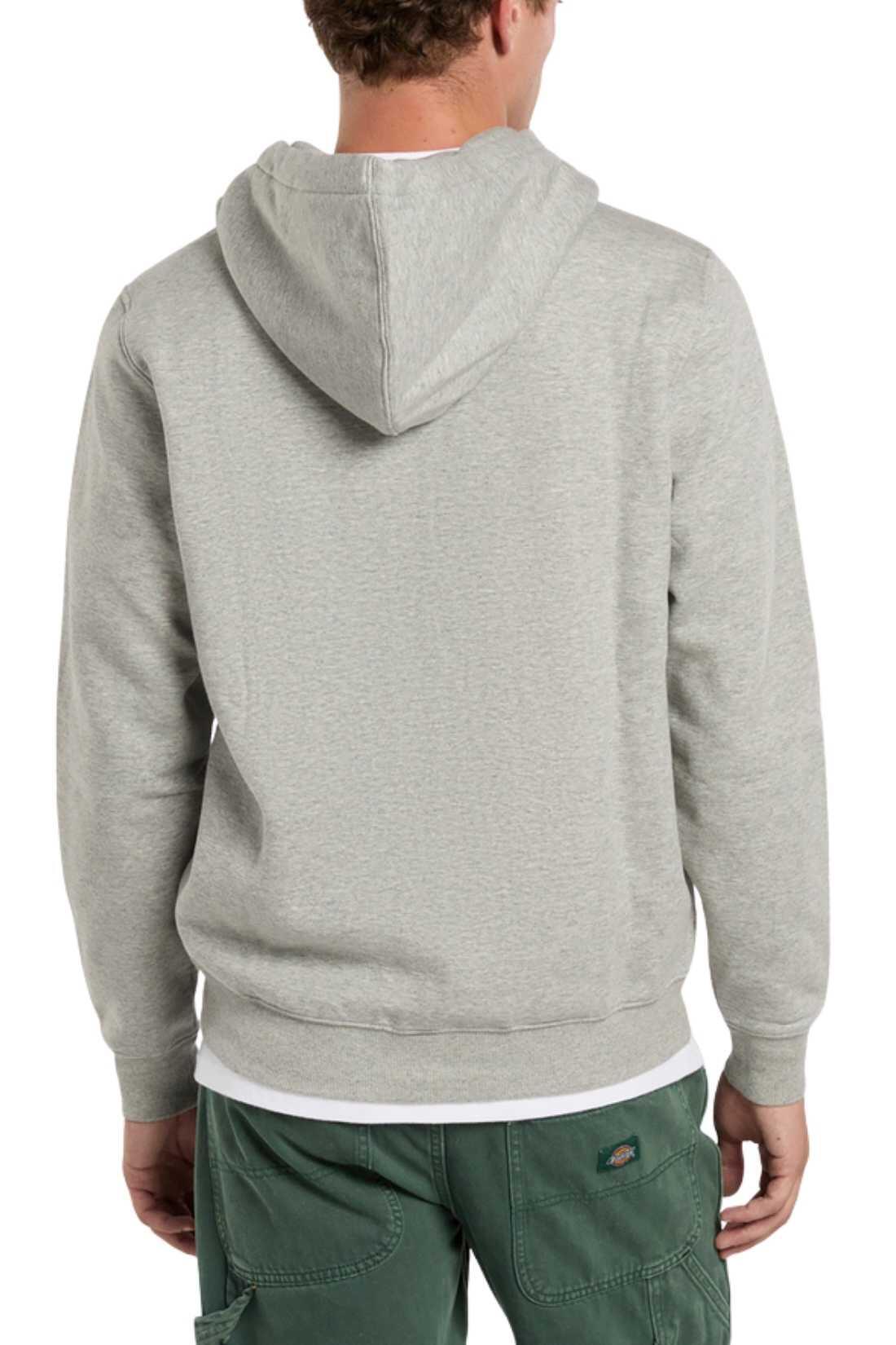 DICKIES - Felpa uomo Oakport con zip, Grigio melange, taglia L 3/3