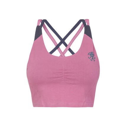 Soutien-gorge de sport en coton pour femmes avec bonnets amovibles RAFIKI rose