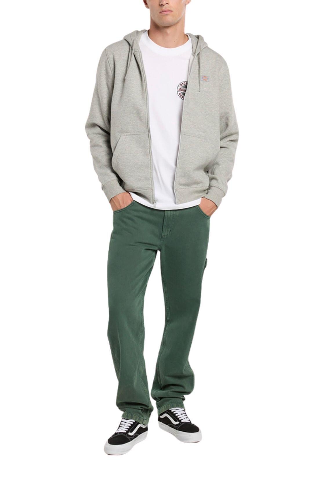DICKIES - Felpa uomo Oakport con zip, Grigio melange, taglia L 2/3