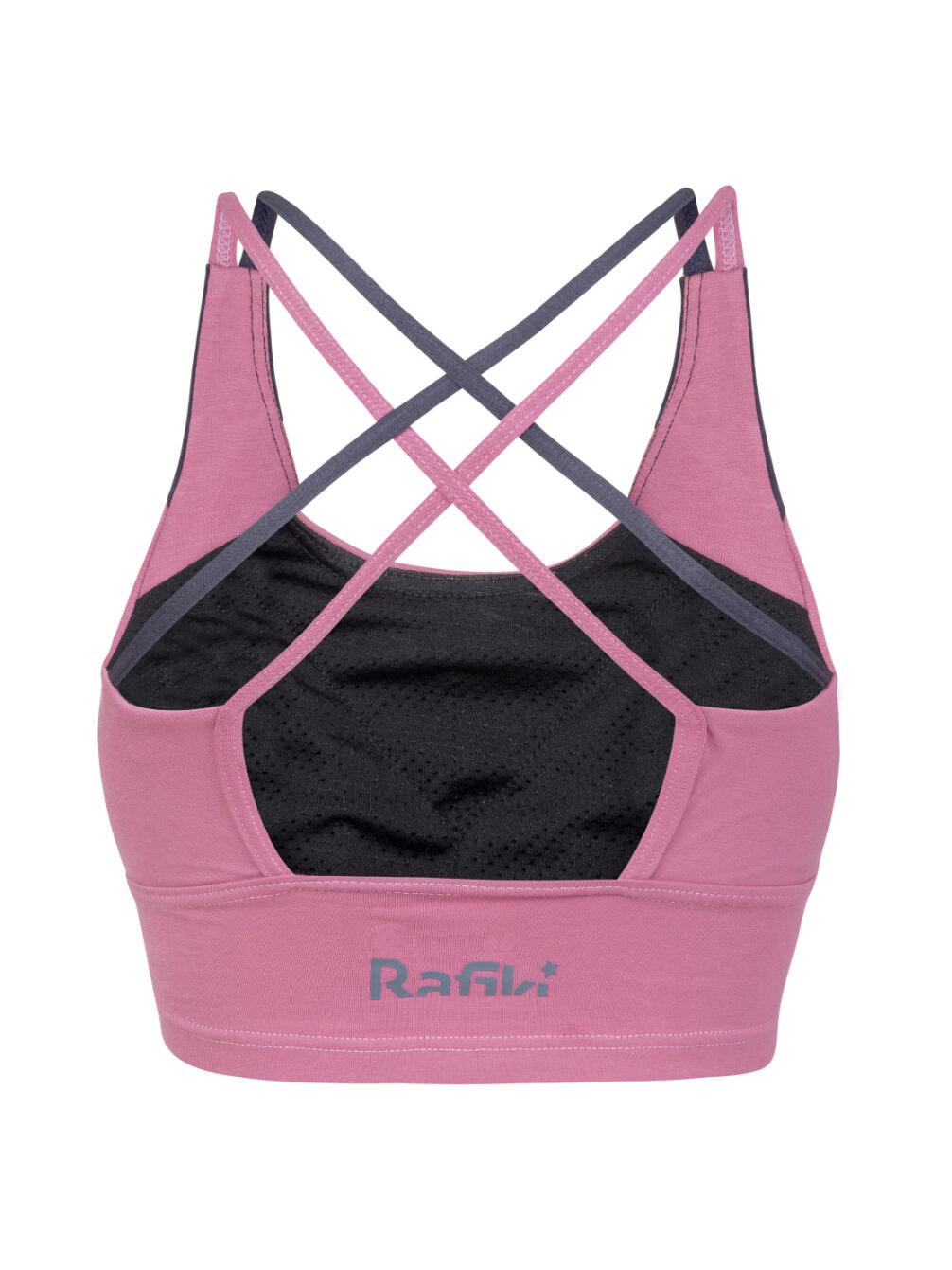 Soutien desportivo de algodão para mulher com copas amovíveis RAFIKI rosa 2/6