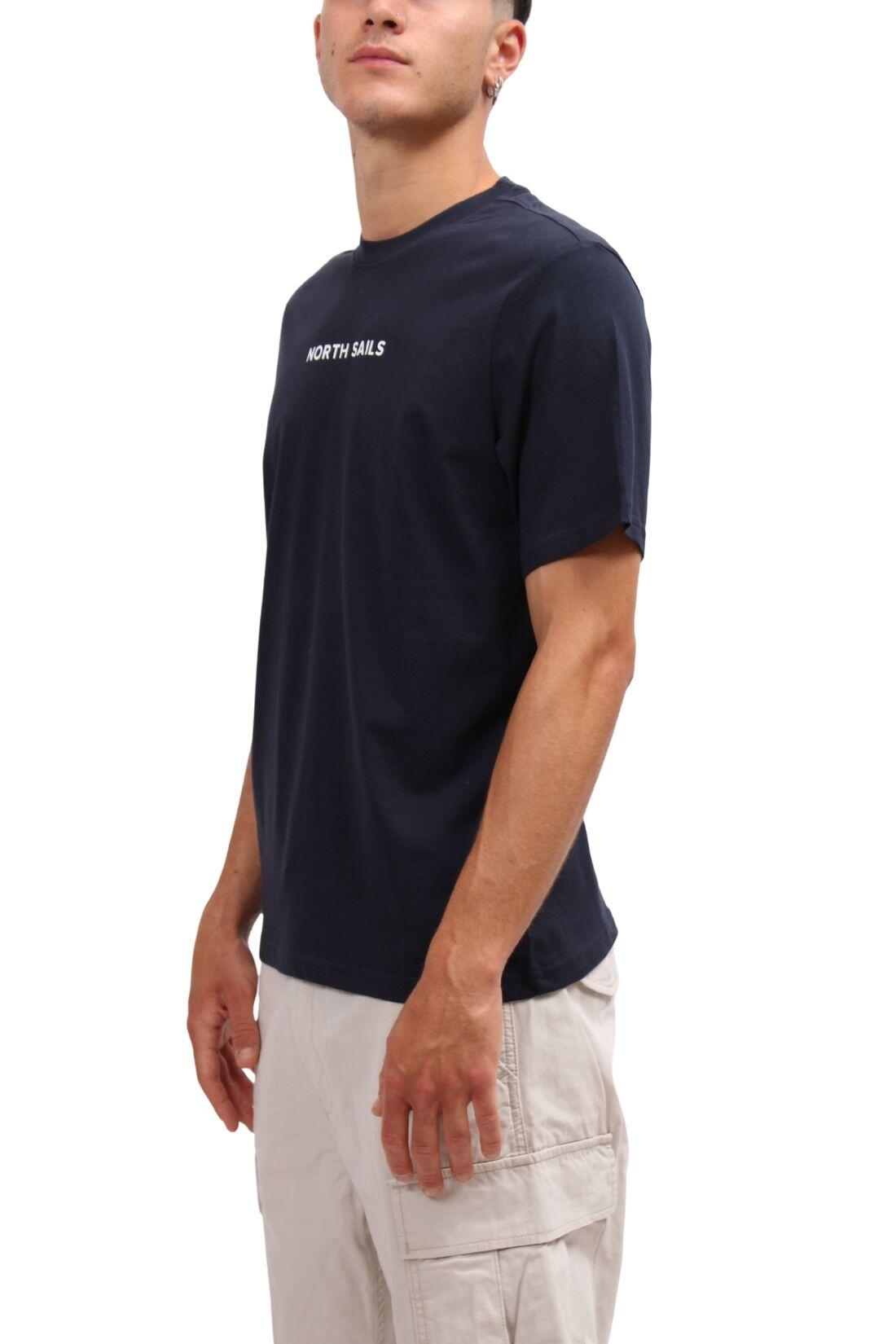 NORTH SAILS - Heren-T-shirt met rondhals en logo, wit en donkerblauw 2/3