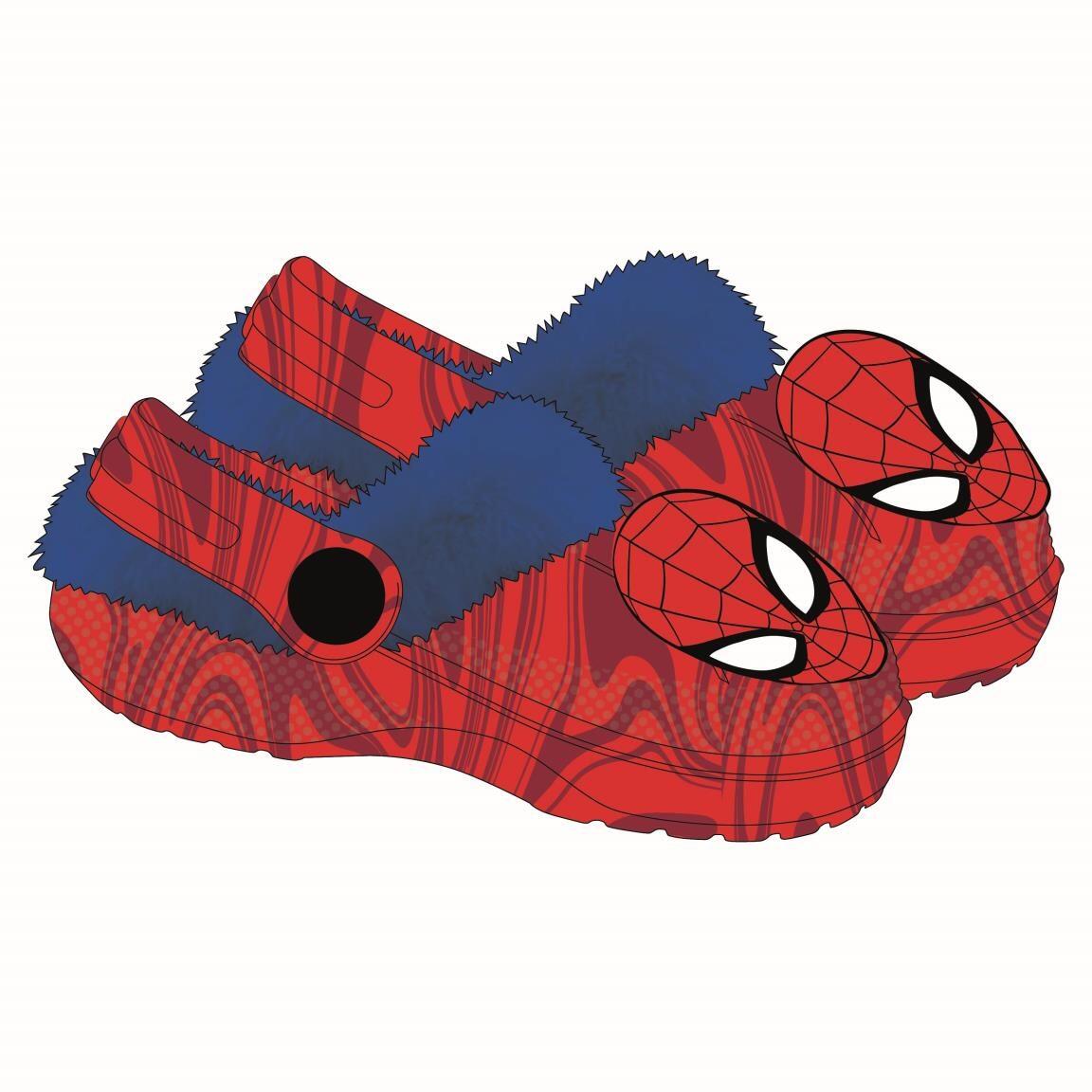 Pantofole da casa per bambini di Spiderman con interno in montone rosso 4/4