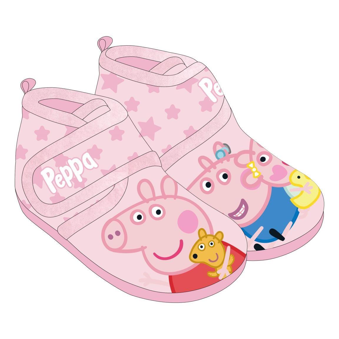 Peppa Pig Kinderhausschuhe, mittelhoch, rutschfest, rosa 1/3