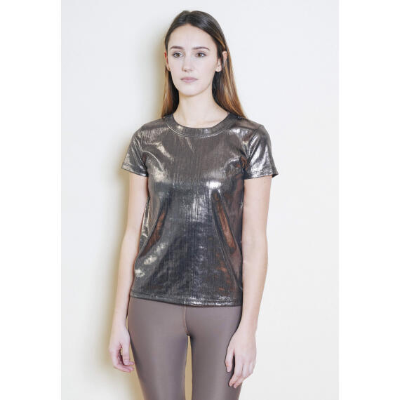 T-shirt manches courtes lamé bronze