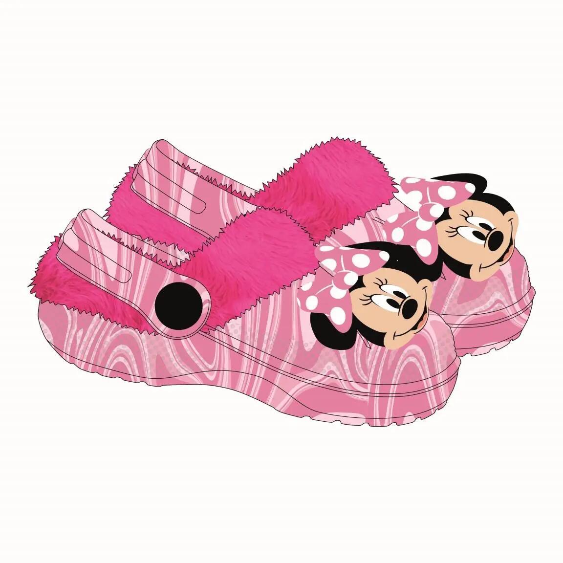 Minnie Kinder-Hausschuhe mit Lammfellfutter und rosa EVA-Schaumstoff 2/4