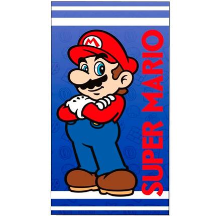 Serviette de plage en coton Enfant Super Mario Bros Bleu 70x140 cm bain