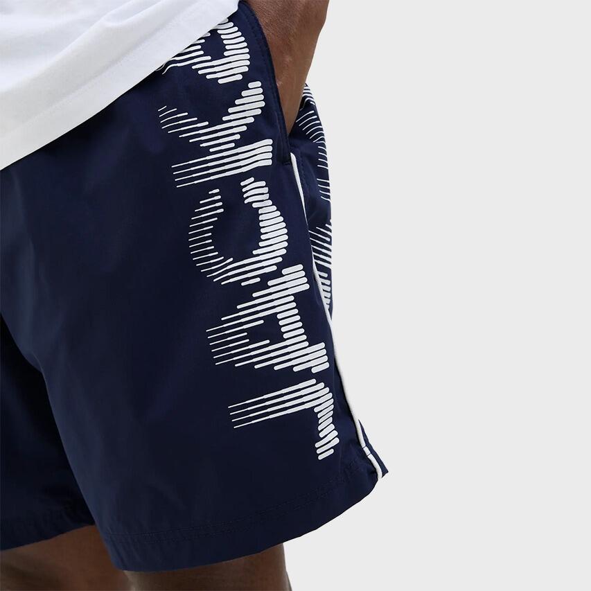 Heren Zwemshort Plus Size Splice Logo Blauw 7/7