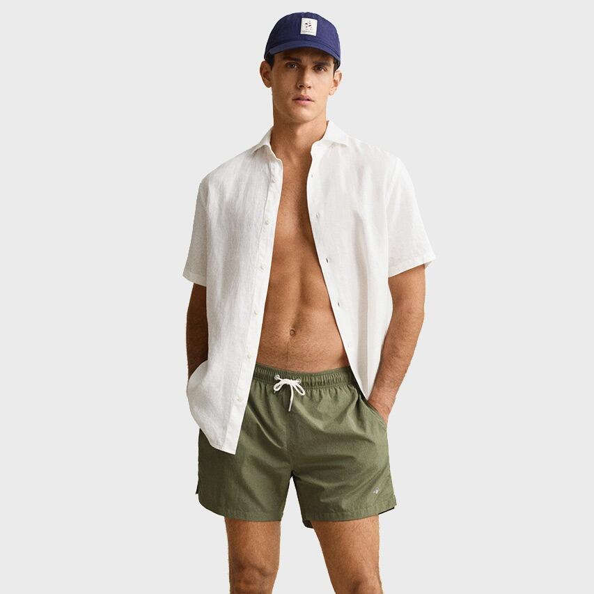 Heren Zwemshort Basic Logo Groen 2/4