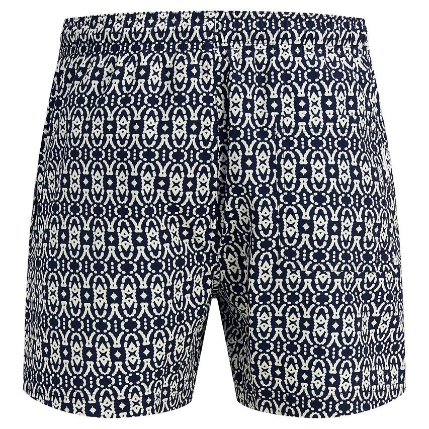 Heren Zwemshort Plus Size Shell AOP Zwart & Wit Zwart/wit 5/5