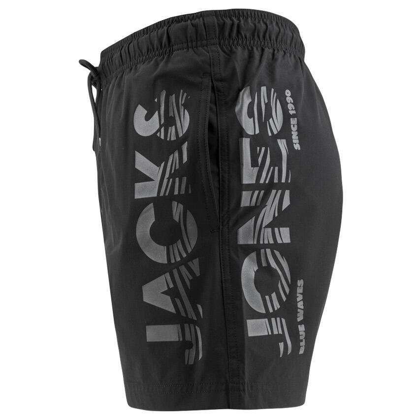 Heren Plus Size Zwemshort Wave Logo Zwart 4/5