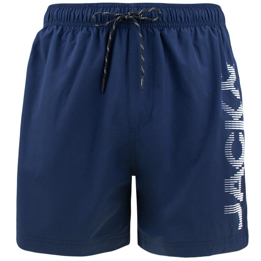 Heren Zwemshort Plus Size Splice Logo Blauw 4/7