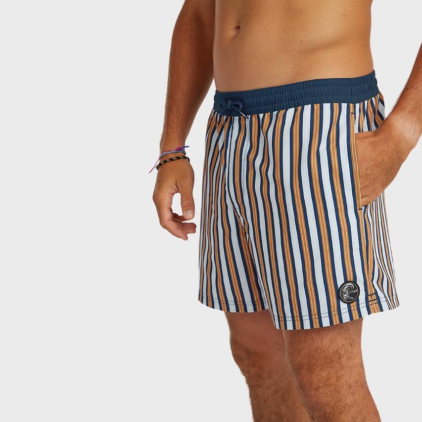 Heren Zwemshort Originals Stripe Blauw & Oranje Multi 4/5