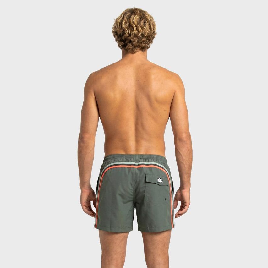 Heren Elastic Waist Zwemshort Removable Pouch Groen 5/7
