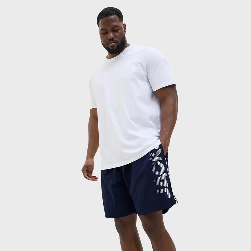Heren Zwemshort Plus Size Splice Logo Blauw 2/7