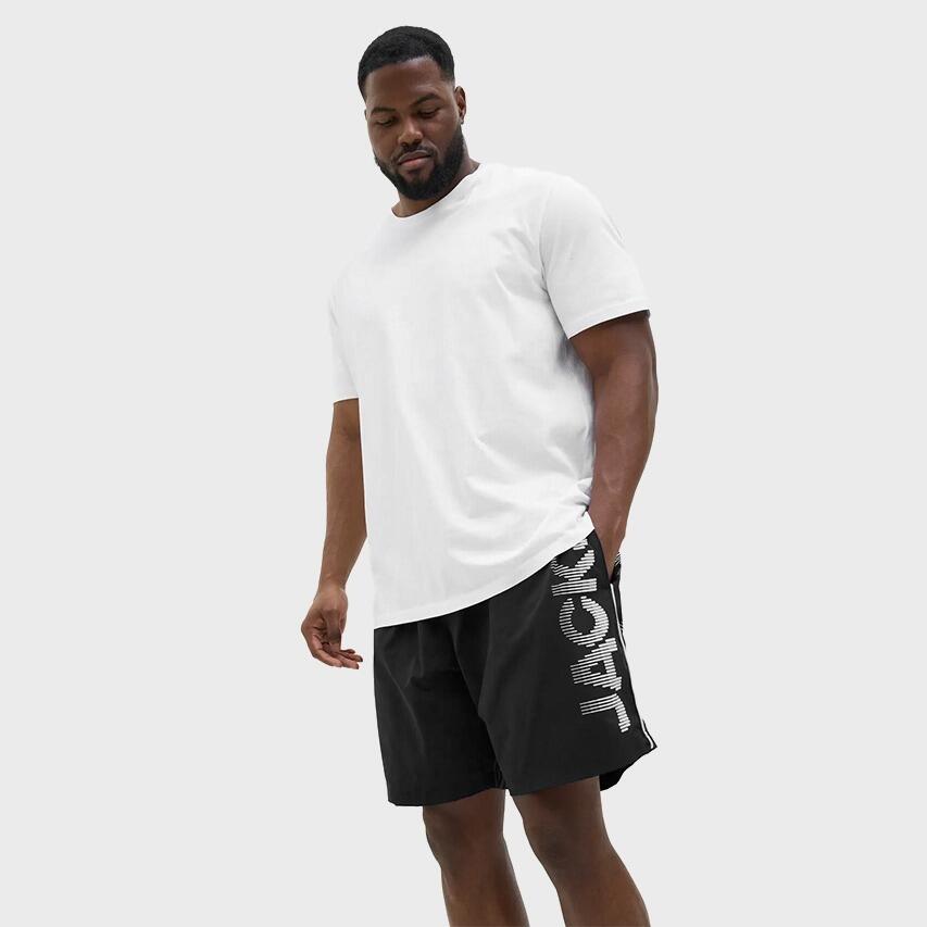 Heren Zwemshort Plus Size Splice Logo Zwart 2/7