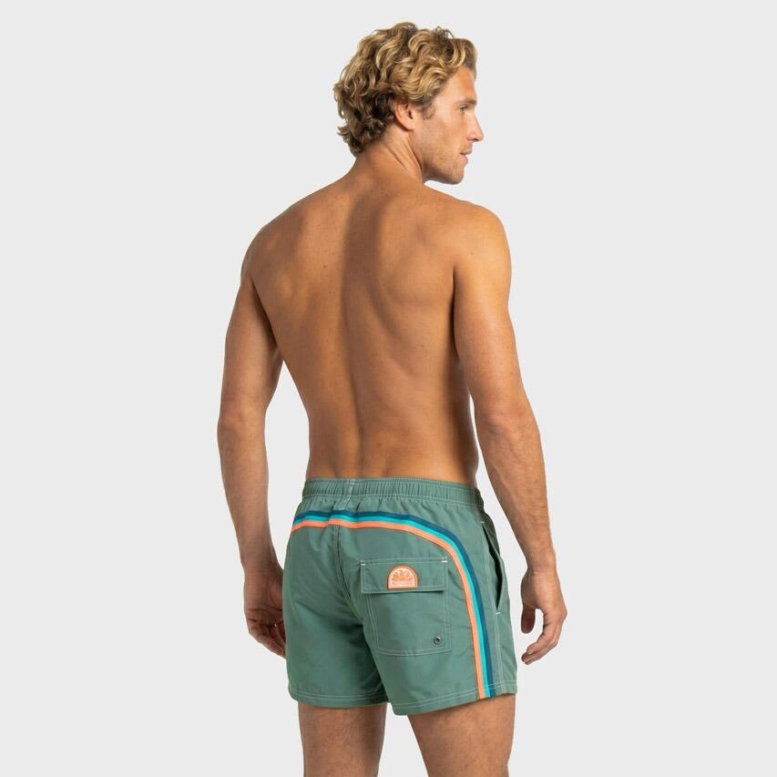 Heren Elastic Waist Zwemshort Groen A1602 3/6