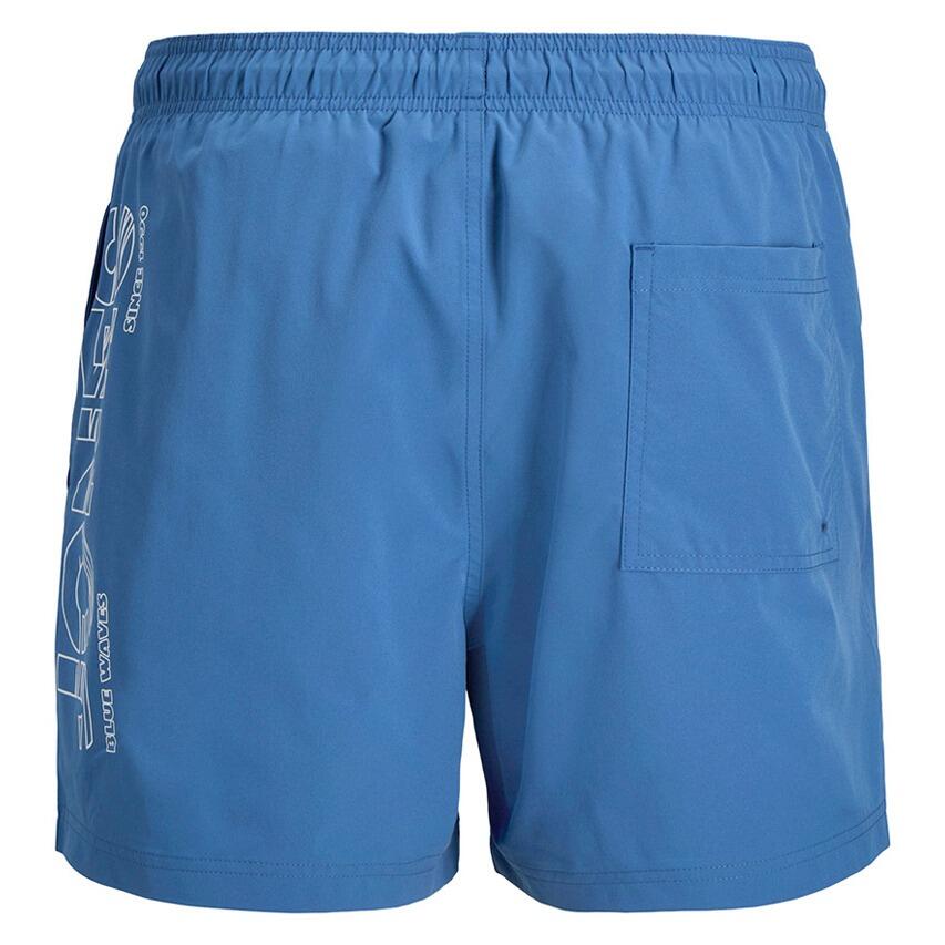 Heren Plus Size Zwemshort Wave Logo Blauw II 3/3
