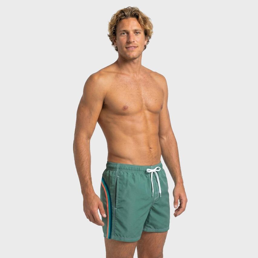 Heren Elastic Waist Zwemshort Groen A1602 2/6