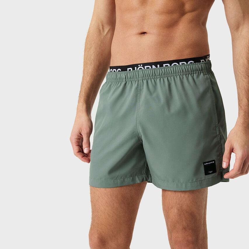 Heren Double Waistband Zwemshort Groen II 3/7