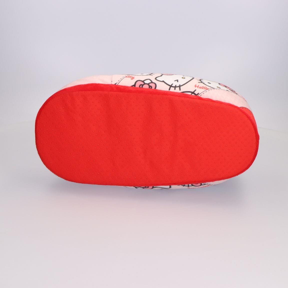 Pantufas infantis Hello Kitty em poliéster vermelho 3/4