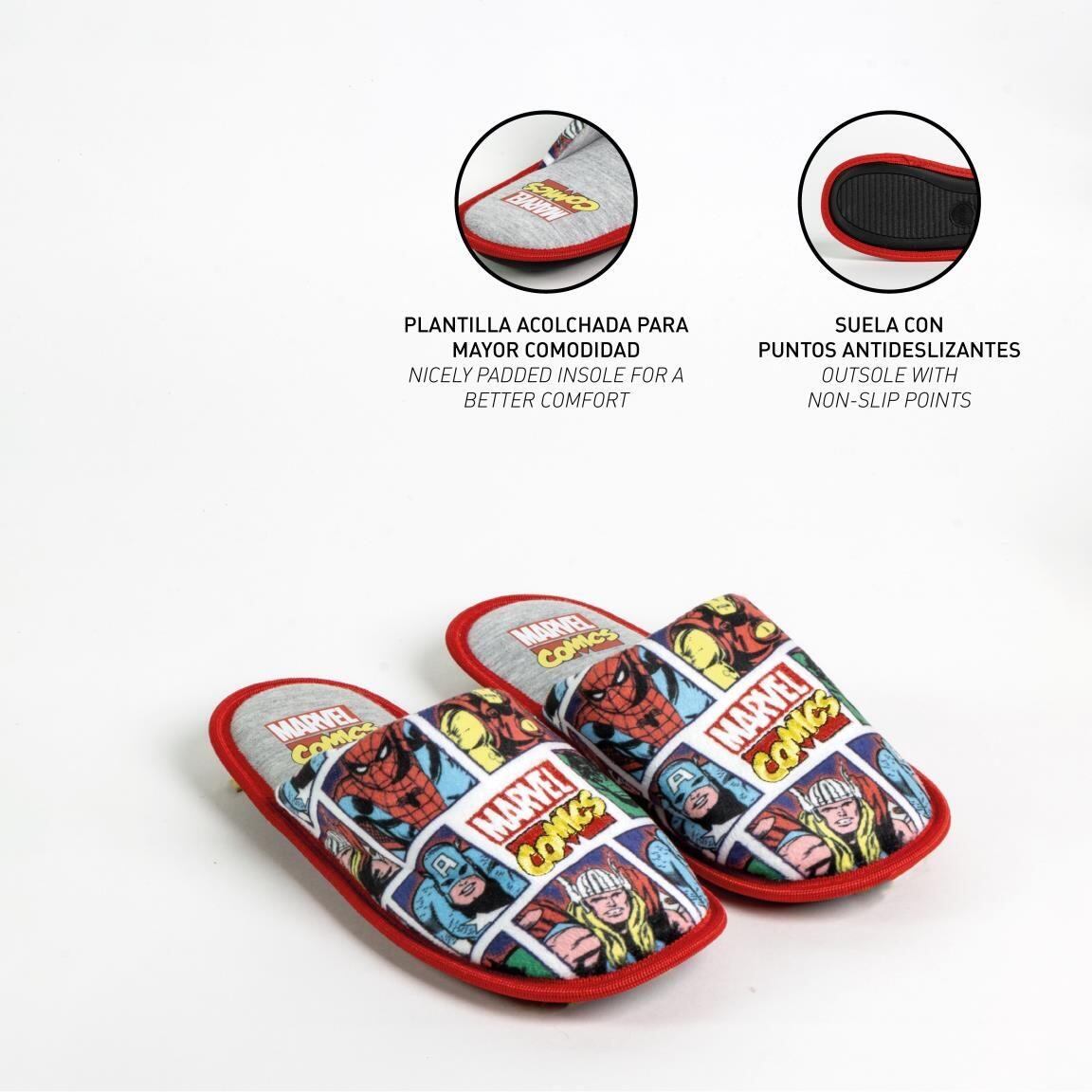 Pantoufles Marvel pour enfants, bout ouvert, en polyester, antidérapantes 5/6