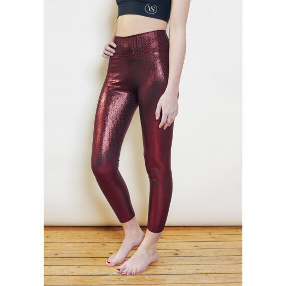 Legging de yoga et lifestyle brillant rouge