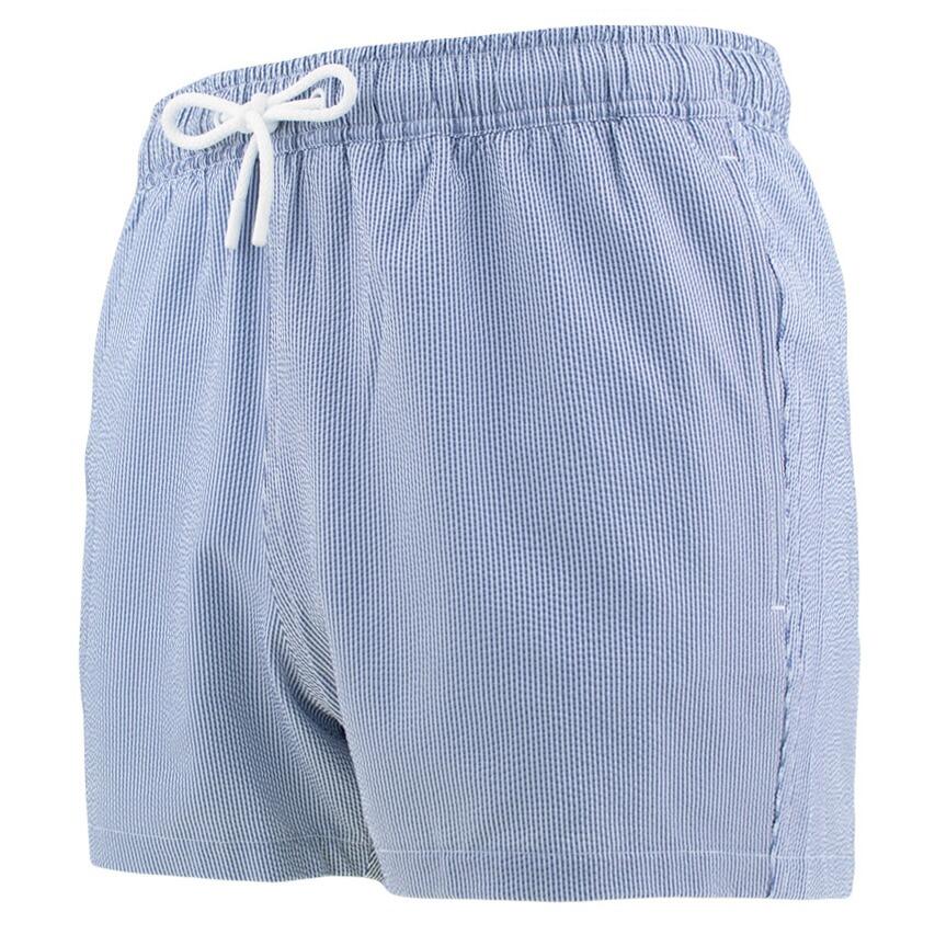 Heren Zwemshort Seersucker Stripes Blauw & Wit II Multi 6/7