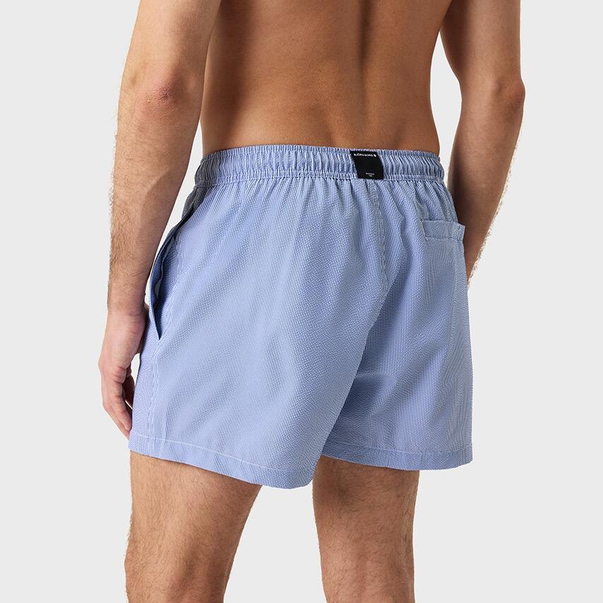 Heren Zwemshort Seersucker Stripes Blauw & Wit II Multi 4/7