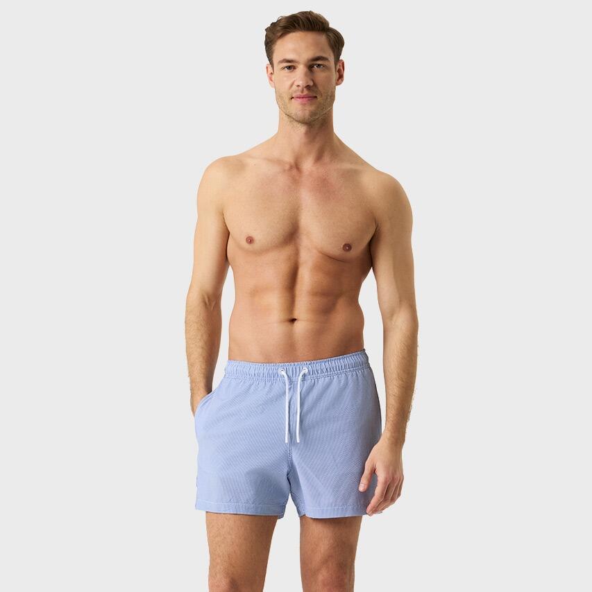 Heren Zwemshort Seersucker Stripes Blauw & Wit II Multi 2/7