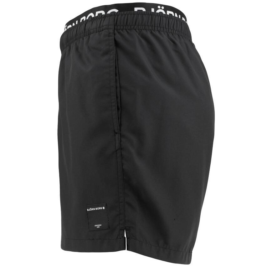 Heren Double Waistband Zwemshort Zwart 3/7